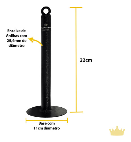 Kit Para Agachamento Sumô Com Barra Reta Fixa 50cm